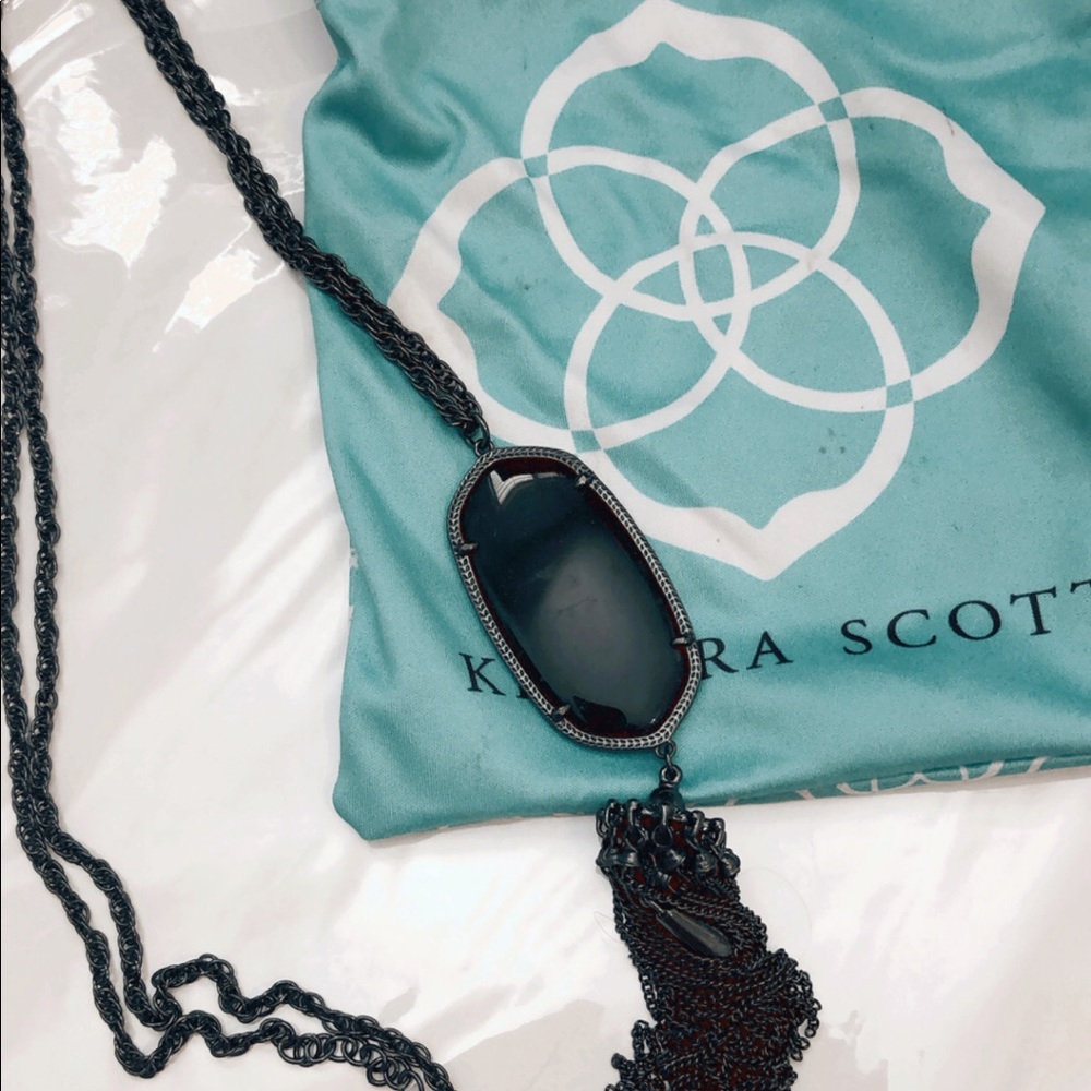 Kendra Scott Black Long Pendant Necklace